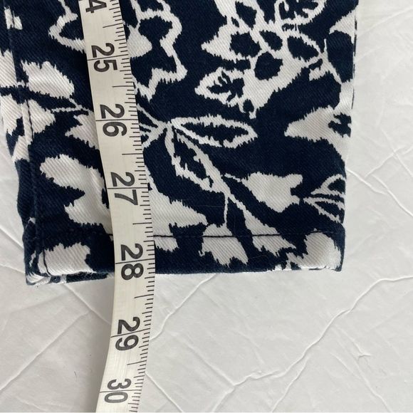 Banana Republic Navy Blue White Floral Denim Skinny Jeans Size‎ 25 - Picture 12 of 12